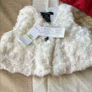 Calvin Klein Jeans White Faux Fur Vest